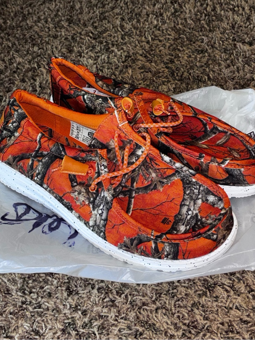 Hey Dude Wally Men’s Realtree Edge Color Slip-on Shoe Sz 11 Orange Hunting Camo